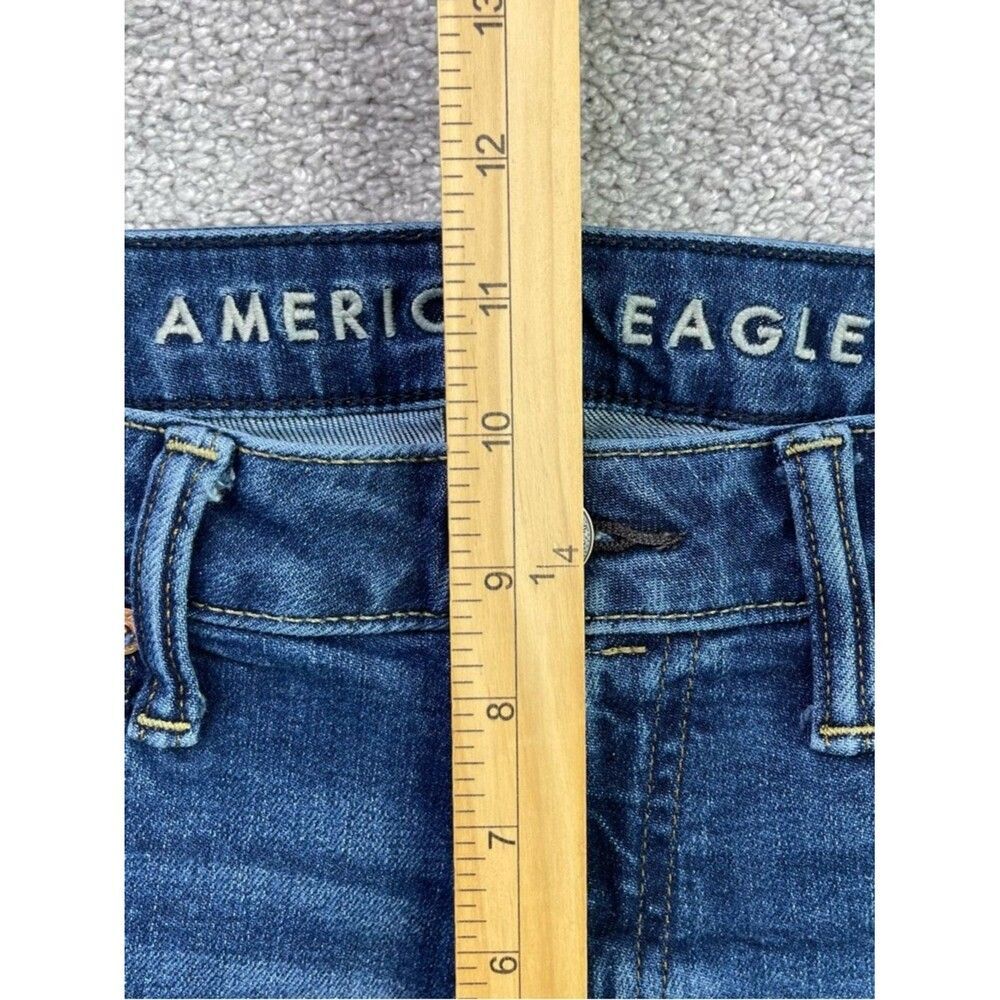 American Eagle AirFlex Jeans Men’s 32X28 Blue Slim Straight Mid-Rise Dark Wash - Picture 10 of 13